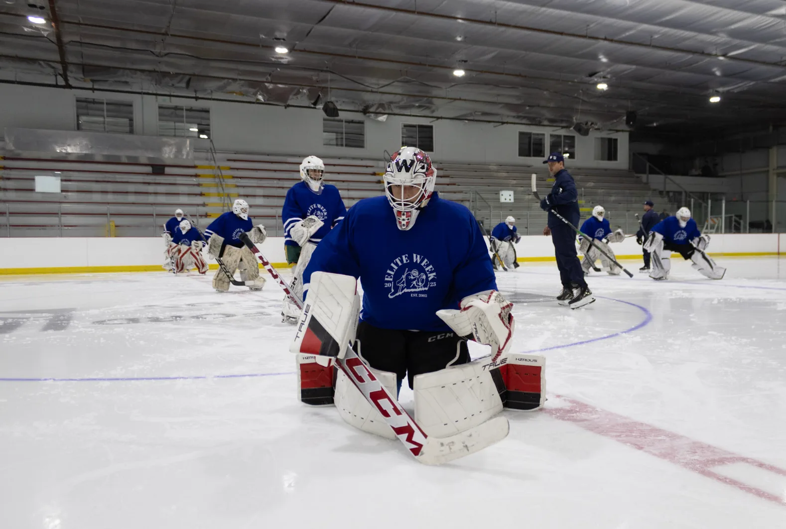 Goalies training at Elite Week camp